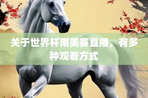 关于世界杯南美赛直播，有多种观看方式