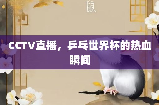 CCTV直播，乒乓世界杯的热血瞬间
