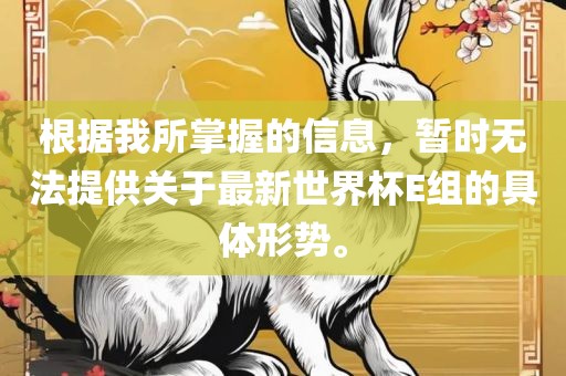 根据我所掌握的信息，暂时无法提供关于最新世界杯E组的具体形势。