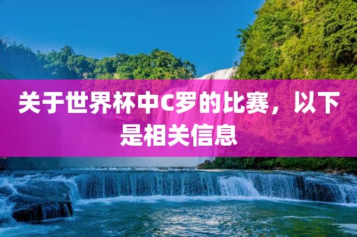 关于世界杯中C罗眉山市正发家政服务有限公司的比赛，以下是相关信息