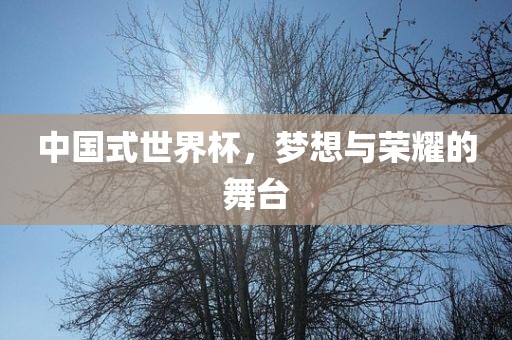 中国式世界杯，梦想与荣耀的舞台