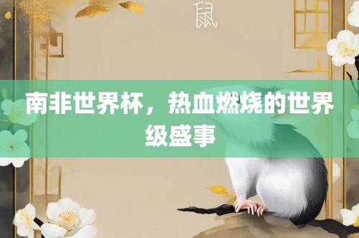 南非世界杯，热血燃烧的世界级盛事