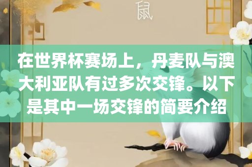 在世界杯赛场上，丹麦队与澳大利亚队有过多次交锋。以下是其中一场交锋的简要介绍