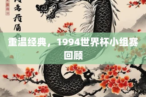 重温经典，1994世界杯小组赛回顾