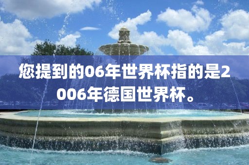 您提到的06年世界杯指的是2006年德国世界杯。