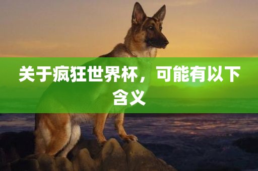 关于疯狂世界杯，可能有以下含义