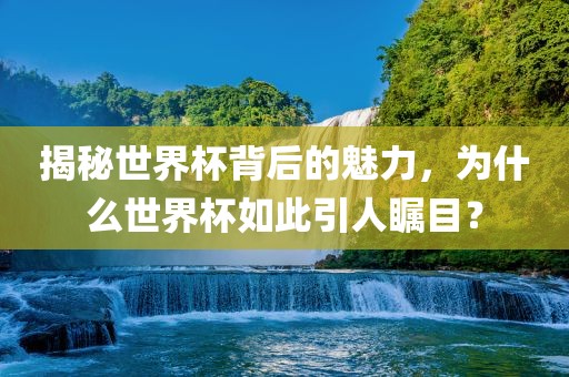 揭秘世界杯背后的魅力，为什么世界杯如此引人瞩目？