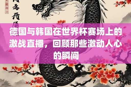 德国与韩国在世界杯赛场上的激战直播，回顾那些激动人心的瞬间