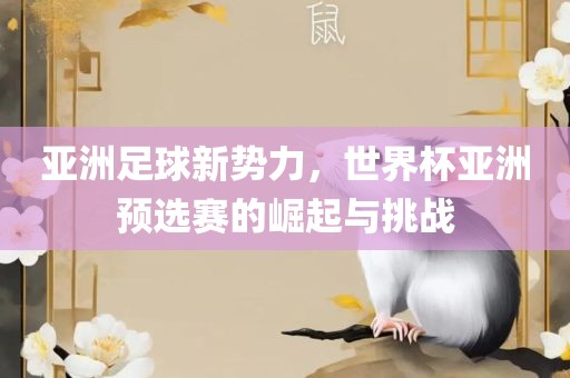 亚洲足球新势力，世界杯亚洲预选赛的崛起与挑战