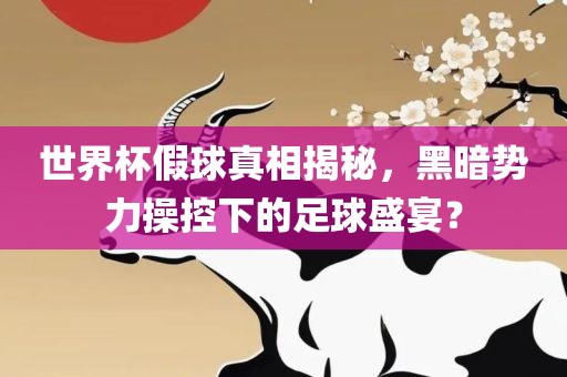 世界杯假球真相揭秘，黑暗势力操控下的足球盛宴？