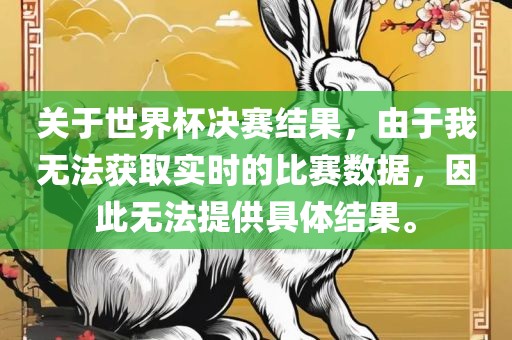 关于世界杯决赛结果，由于我无法获取实时的比赛数据，因此无法提供具体结果。