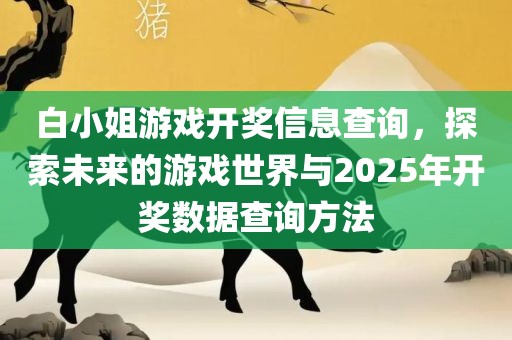白小姐游戏开奖信息查询，探索未来的游戏世界与2025年开奖数据查询方法眉山市正发家政服务有限公司