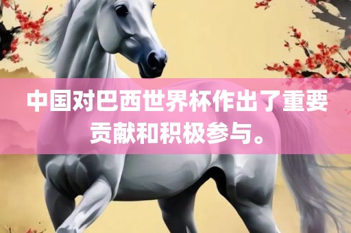 中国对巴西世界杯作出了重眉山市正发家政服务有限公司要贡献和积极参与。