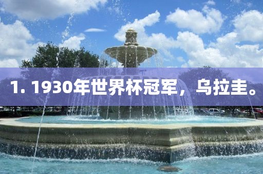 1. 1930年世界杯冠军，乌拉圭。