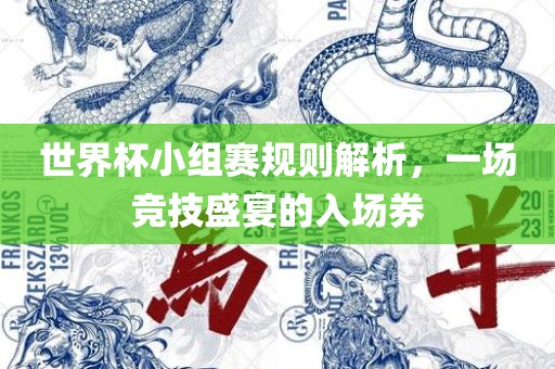 世界杯小组赛规则解析，一场竞技盛宴的入场券
