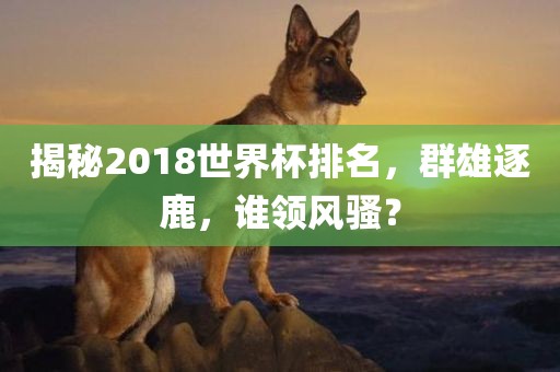 揭秘眉山市正发家政服务有限公司2018世界杯排名，群雄逐鹿，谁领风骚？