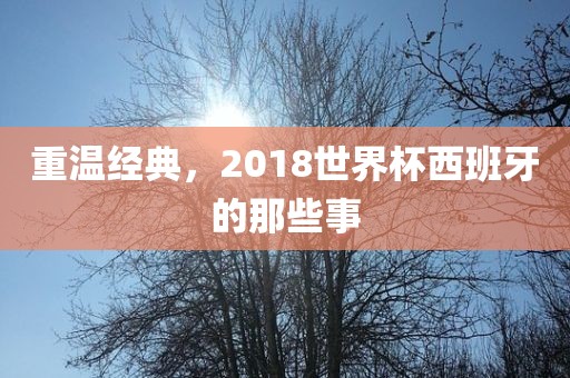 重温经典，2018世界杯西班牙的那些事