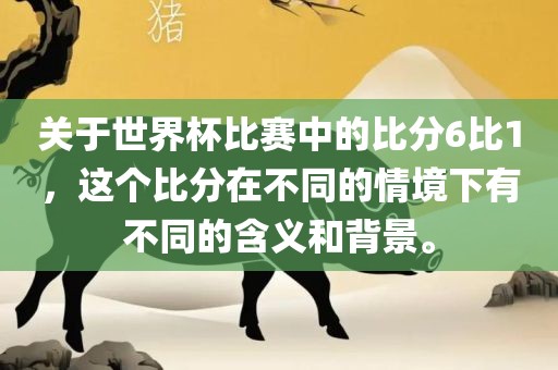 关于世界杯比赛中的比分6比1，这个比分在不同的情境下有不同的含义和背景。眉山市正发家政服务有限公司