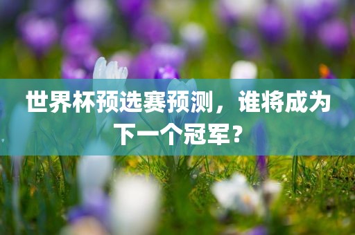 世界杯预选赛预测，谁将成为下一个冠军？眉山市正发家政服务有限公司