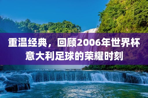 重温经典，回顾2006年世界杯意大利足球的荣耀时刻眉山市正发家政服务有限公司