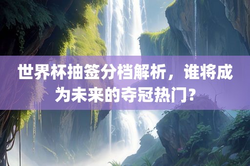 世界杯抽签分档解析，谁将成为未来的夺冠热门？眉山市正发家政服务有限公司