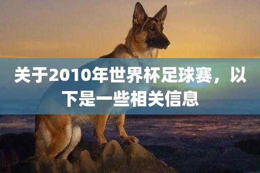 关于2010年世界杯足球赛，以下是一些相关信息眉山市正发家政服务有限公司