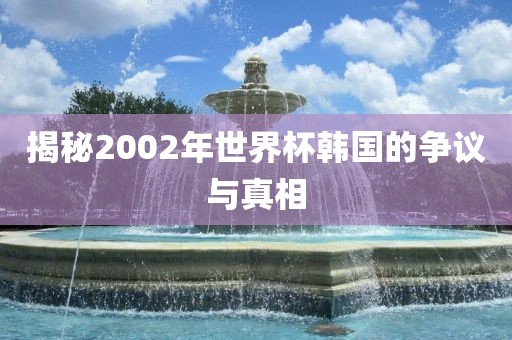 揭秘2002年世界杯韩国的争议与真相眉山市正发家政服务有限公司