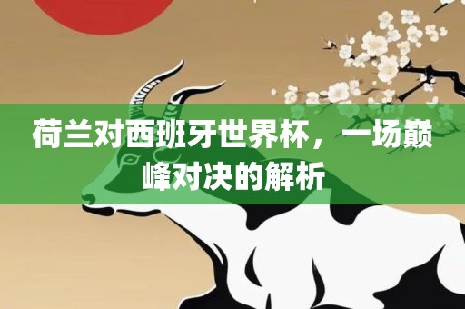 荷兰对西班牙世界杯，一场巅峰对决的解析眉山市正发家政服务有限公司