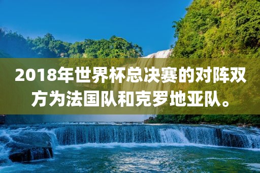 2018年世界杯总决赛的对阵双方为法国队和克罗地亚队。