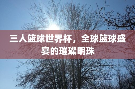三人篮球世界杯，全球篮球盛宴的璀璨明珠