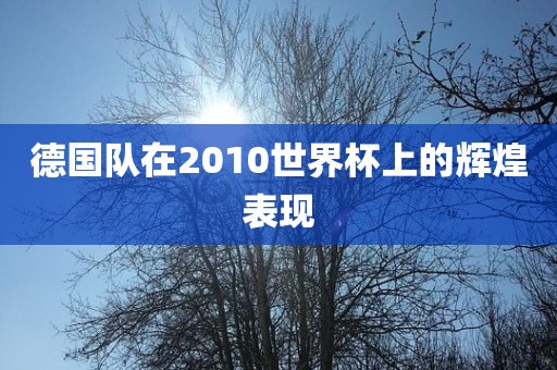 德国队在2010世界杯上的辉煌表现