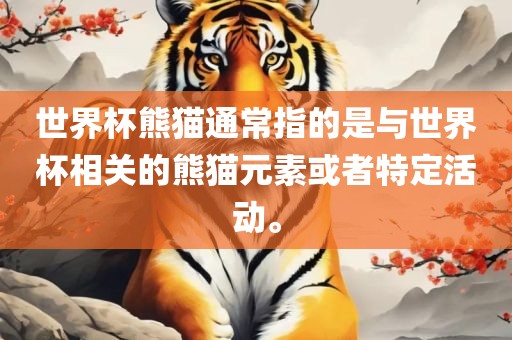 世界杯熊猫通常指的是与世界杯相关的熊猫元素或者特定活动。眉山市正发家政服务有限公司