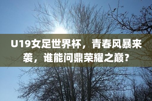 U19女足世界杯，青春风暴来袭，谁能问鼎荣耀之巅？