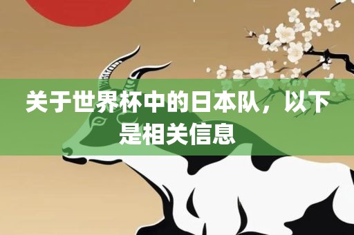 关于世界杯中的日本队，以下是相关信息