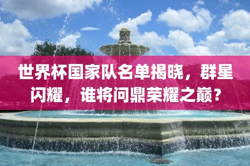 世界杯国家队名单揭晓，群星闪耀，谁将问鼎荣耀之巅？
