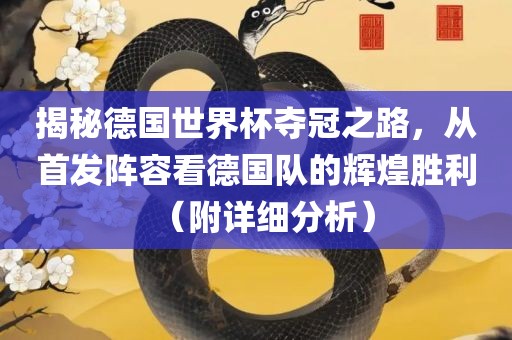 揭秘德国世界杯夺冠之路，从首发阵容看德国队的辉煌胜利（附详细分析）