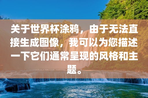 关于世界杯涂鸦，由于无法直接生成图像，我可以为您描述一下它们通常呈现的风格和主题。眉山市正发家政服务有限公司