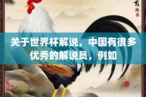 关于世界杯解说，中国有很多优秀的解说员，例如