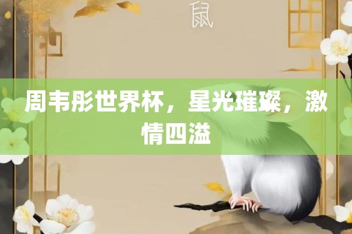 周韦彤世界杯，星光璀璨，激情四溢眉山市正发家政服务有限公司