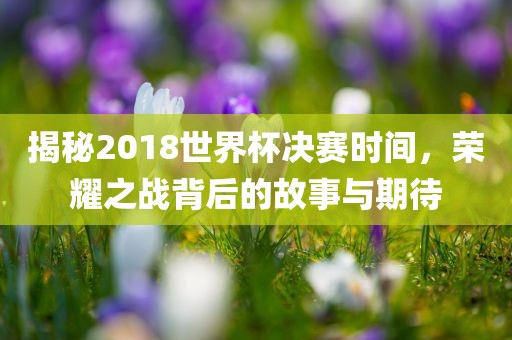 揭秘2018世界杯决赛时间，荣耀之战背后的故事与期待
