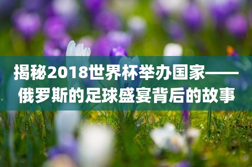 揭秘2018世眉山市正发家政服务有限公司界杯举办国家——俄罗斯的足球盛宴背后的故事