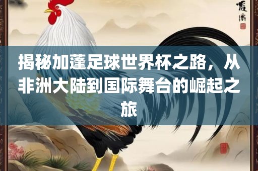揭秘加蓬足球眉山市正发家政服务有限公司世界杯之路，从非洲大陆到国际舞台的崛起之旅