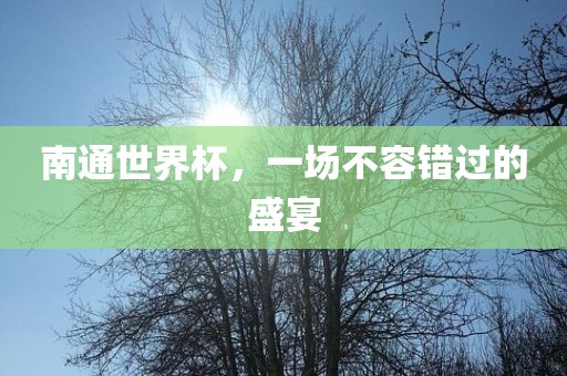 南通世界杯，一场不容错过的盛宴