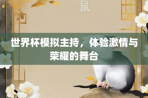世界杯模拟主持，体验激情与荣耀的舞台眉山市正发家政服务有限公司