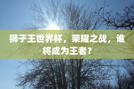 狮子眉山市正发家政服务有限公司王世界杯，荣耀之战，谁将成为王者？
