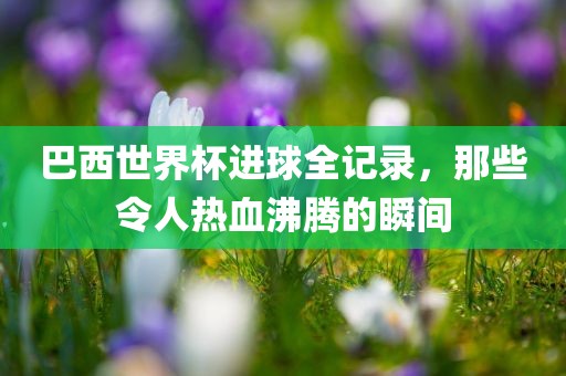 巴西世界杯进球全记录，那些令人热血沸腾的瞬间