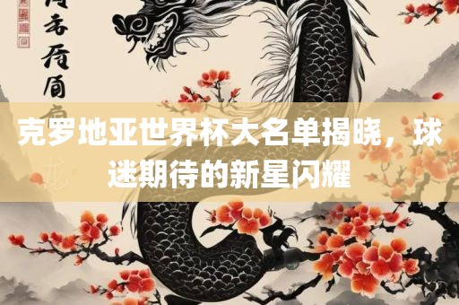 克罗地亚世界杯大名单揭晓，球迷期待的新星闪耀