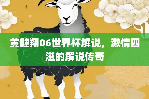 黄健翔06世界杯解说，激情四溢的解说传奇眉山市正发家政服务有限公司