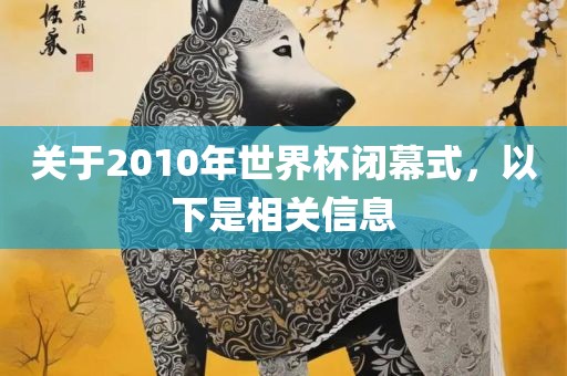 关于2010年世界杯闭幕式，以下是相关信息