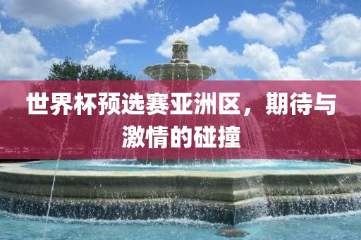 世界杯预选赛亚洲区，期待与激情的碰撞